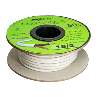 18 Gauge LED Cable, 2 Conductor 50ft. Spool